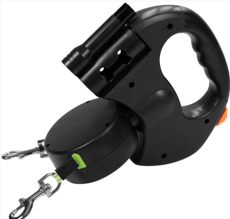 Dual Retractable Travel Dog Leash — Walk Two Dogs, Tangle-Free