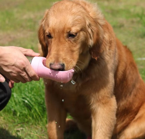 Travel Dog Water Bottle 2-in-1 — Leak-Proof Portable Pet Drinking Bottle