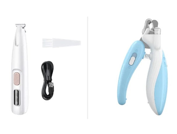 Pet Paw Trimmer with LED Light — Quiet Cordless Grooming for Dogs & Cats