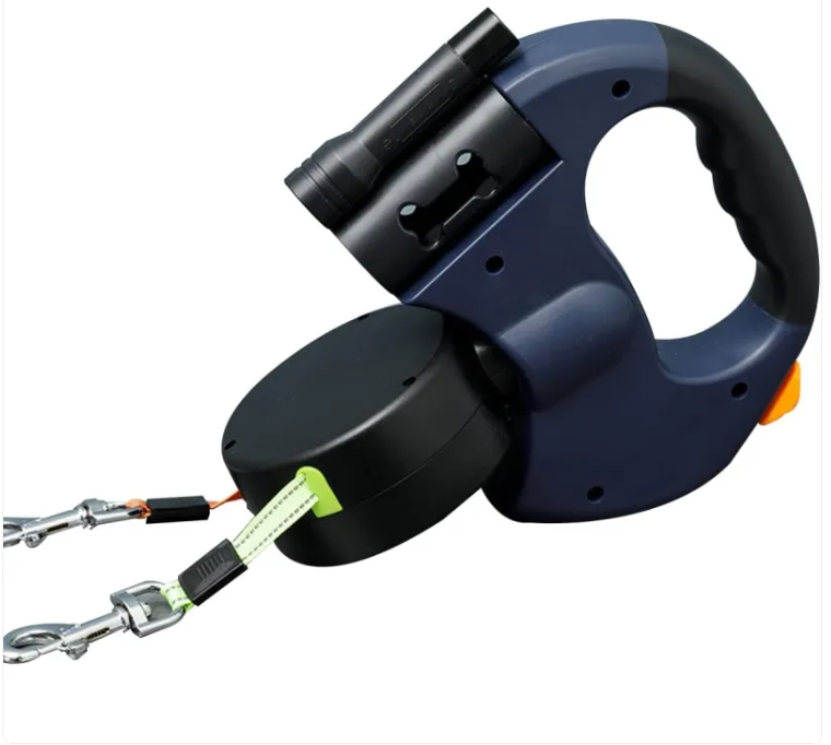 Dual Retractable Travel Dog Leash — Walk Two Dogs, Tangle-Free