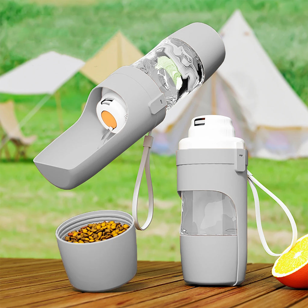 Travel bottle in use outdoors