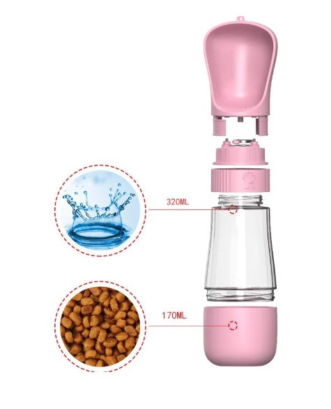 Travel Dog Water Bottle 2-in-1 — Leak-Proof Portable Pet Drinking Bottle