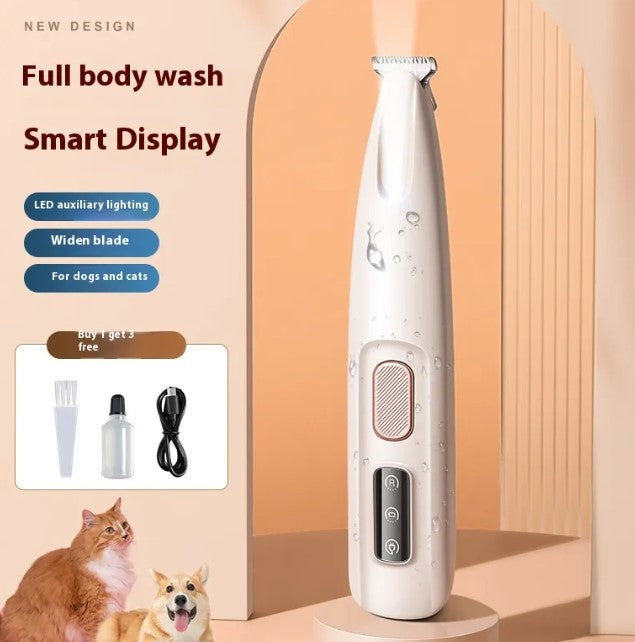 Pet Paw Trimmer with LED Light — Quiet Cordless Grooming for Dogs & Cats